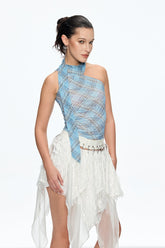 Cainnech Grid Halter Yaka Üst